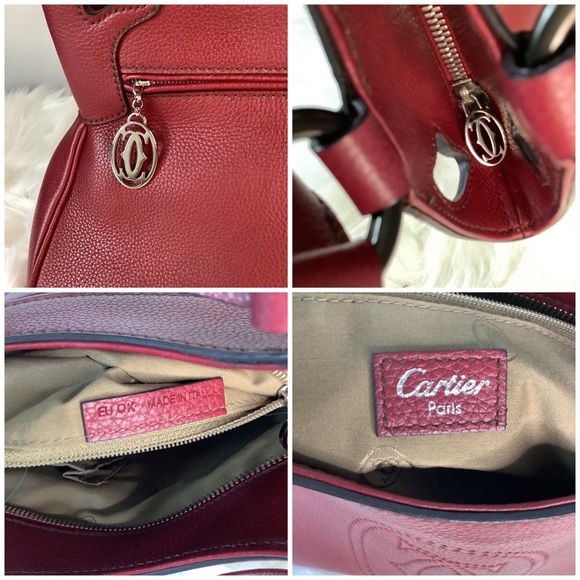 📛SOLD ON E..Y📛 🛍 CLASSIC CARTIER Burgundy Leather Marcello de Cartier Handbag - Picture 14 of 15
